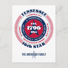 Tennessee, Nashville, TN, Patriottisch, Monogram Briefkaart