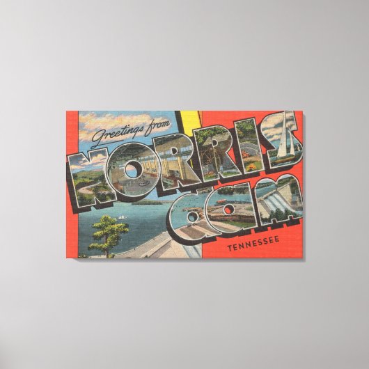 Tennessee - Norris Dam - Grote letterscènes Canvas Afdruk (Voorkant)