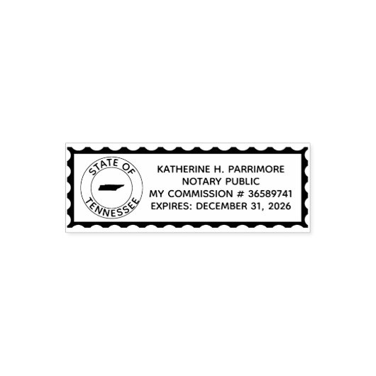 Tennessee Notaris Openbare Zelfinkt Rubber Stamp Zelfinktende Stempel (Design)