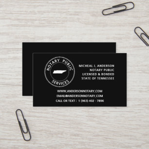 Tennessee Notary Public Services Visitekaartje
