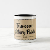 Tennessee Notional Public Scroll Feather Quill Tweekleurige Koffiemok (Center)