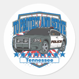 Tennessee om de politiewagen te beschermen en te b ronde sticker