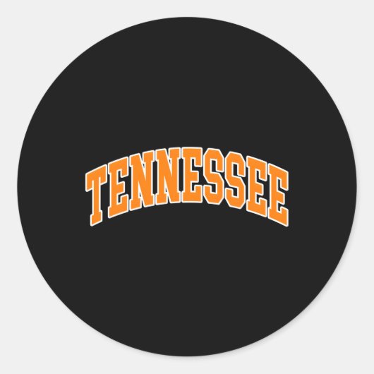 Tennessee Oranje witte tekst Ronde Sticker (Voorkant)