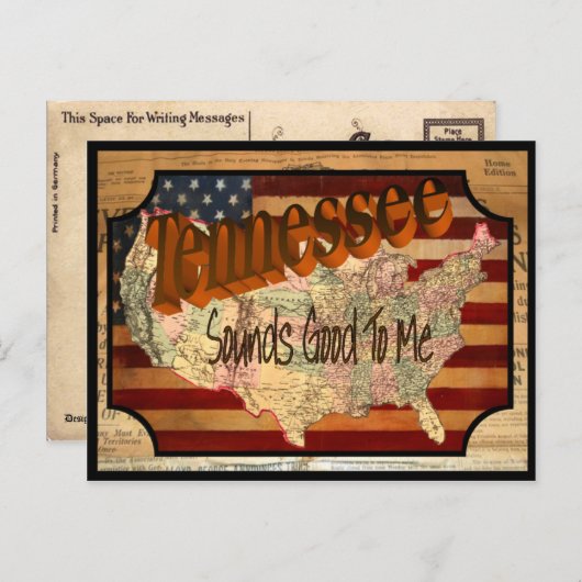Tennessee Oud Briefkaart (Voorkant / Achterkant)