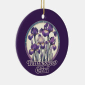 Tennessee Paarse Iris Flower Art Keramisch Ornament (Rechts)