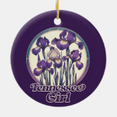 Tennessee Paarse Iris Flower Art Keramisch Ornament (Achterkant)
