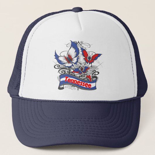 Tennessee Patriotism Butterfly Trucker Pet (Voorkant)