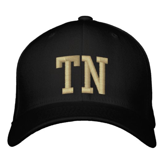 Tennessee Postcode Baseball Pet (zwart/goud) (Voorkant)
