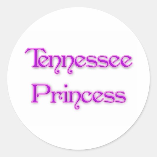 Tennessee Princess Ronde Sticker (Voorkant)