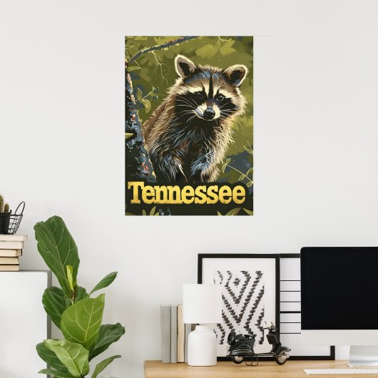 Tennessee Raccoon Poster (Thuiskantoor)