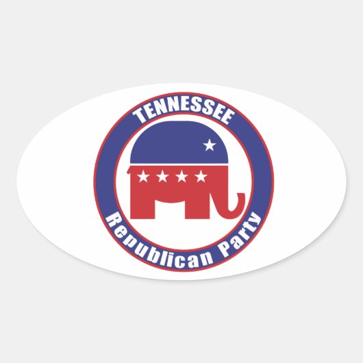 Tennessee Republikeinse Partij Ovale Sticker (Voorkant)