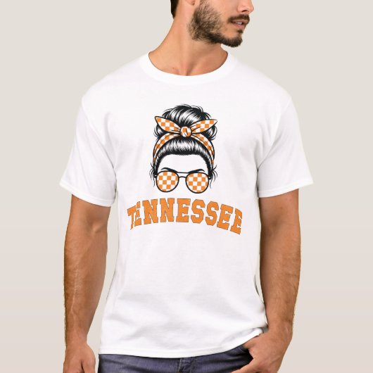 Tennessee Retro Messy Bun Zonnebril Oranje Pride T-shirt (Voorkant)