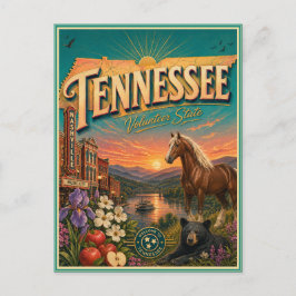 Tennessee Retro Reis Souvenir Prentbriefkaart Briefkaart