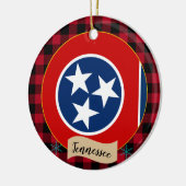 Tennessee, Rode buffalo-pleister en Tennessee-vlag Keramisch Ornament (Links)
