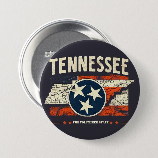 Tennessee Ronde Button 7,6 Cm (Voorkant /achterkant)