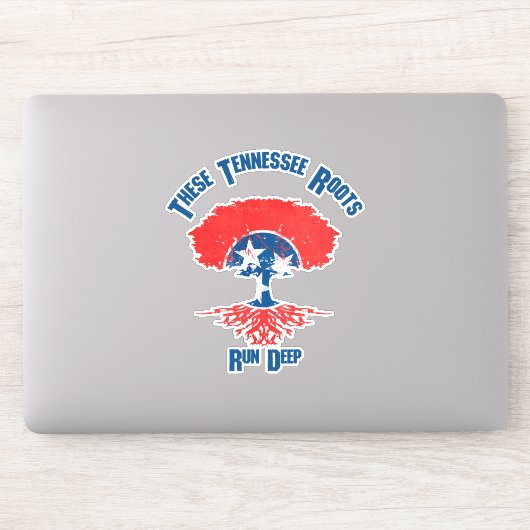 Tennessee Roots Flag Tree Vinyl Decal Sticker (Computer)