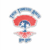 Tennessee Roots Flag Tree Vinyl Decal Sticker (Voorkant)