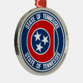 Tennessee Round Emblem Metalen Ornament (Rechts)