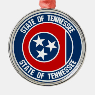 Tennessee Round Emblem Metalen Ornament