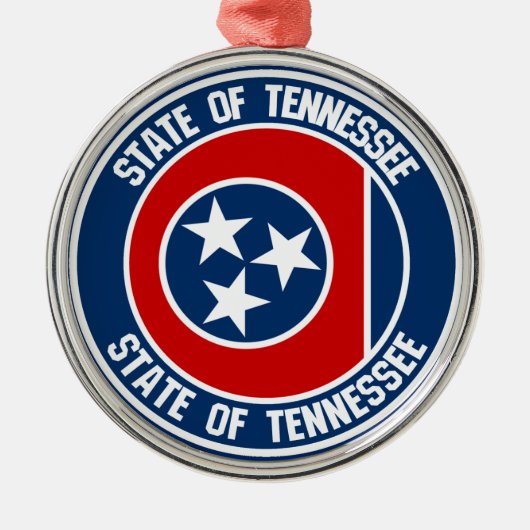 Tennessee Round Emblem Metalen Ornament (Voorkant)