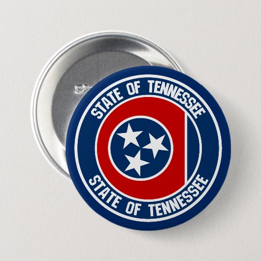 Tennessee Round Emblem Ronde Button 7,6 Cm (Voorkant /achterkant)