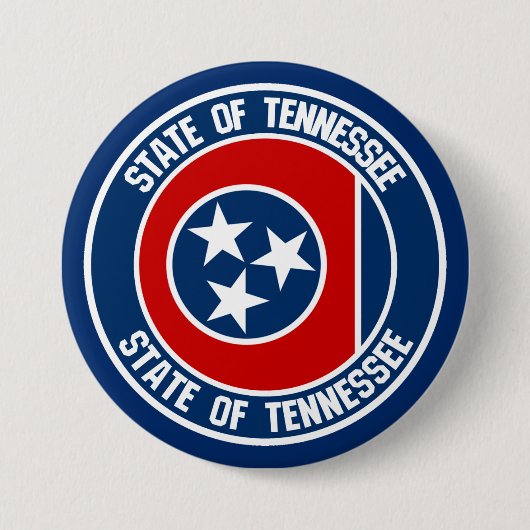 Tennessee Round Emblem Ronde Button 7,6 Cm (Voorkant)