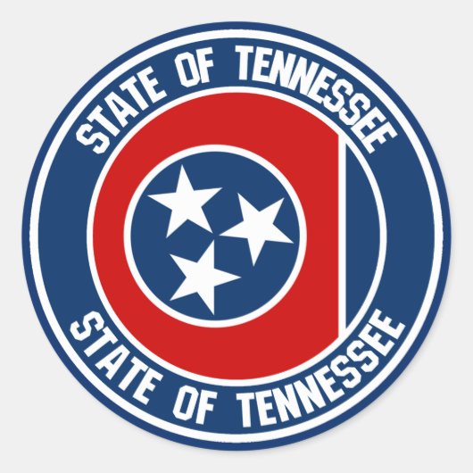 Tennessee Round Emblem Ronde Sticker (Voorkant)