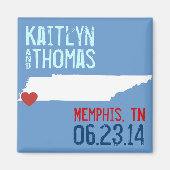 Tennessee Save the Date -  stad Magneet (Voorkant)