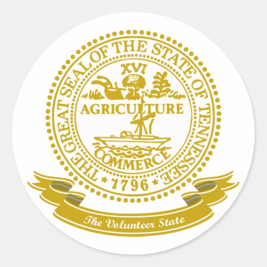 Tennessee Seal Ronde Sticker (Voorkant)