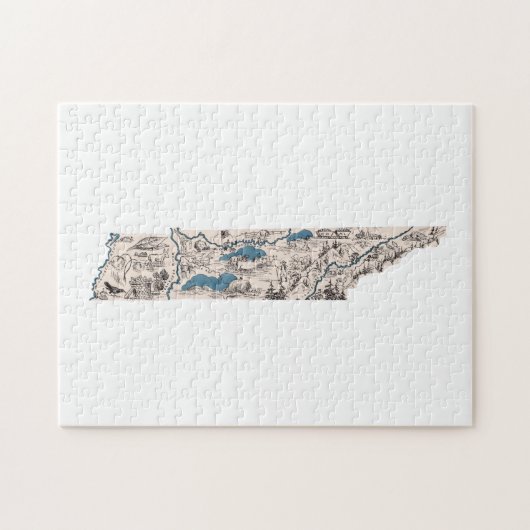 Tennessee Shaped Tennessean  Afbeelding Map Legpuzzel (Horizontaal)