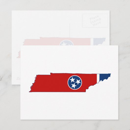 Tennessee Silhouette Map Shaped State Flag Briefkaart (Voorkant / Achterkant)