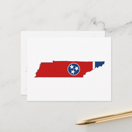 Tennessee Silhouette Map Shaped State Flag Briefkaart (Voorkant / Achterkant in situ)