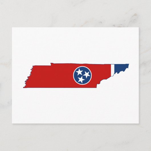 Tennessee Silhouette Map Shaped State Flag Briefkaart (Voorkant)