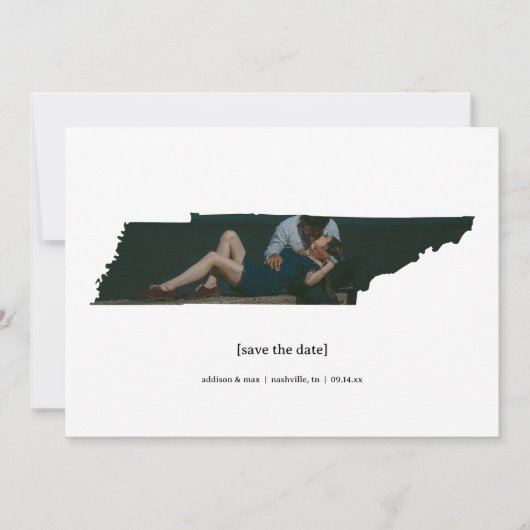 Tennessee Sla de datum fotokaart op Save The Date (Voorkant)
