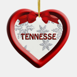 Tennessee Snowflake Heart kerstversiering Keramisch Ornament