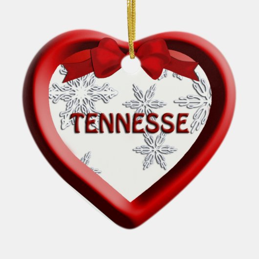 Tennessee Snowflake Heart kerstversiering Keramisch Ornament (Voorkant)