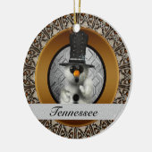 Tennessee Snowman kerstversiering Keramisch Ornament (Links)