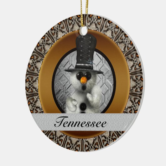 Tennessee Snowman kerstversiering Keramisch Ornament (Links)