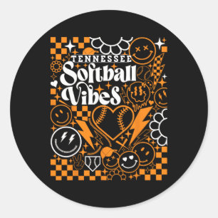 Tennessee Softbal Vintage Heren Kids Team Retro So Ronde Sticker