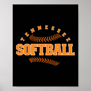 Tennessee Softll Vintage Heren Kids Team Retro Sof Poster