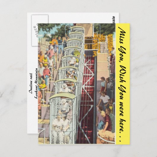 Tennessee, spoorlijn, bliksemafdruk, bergplaats briefkaart (Voorkant / Achterkant)