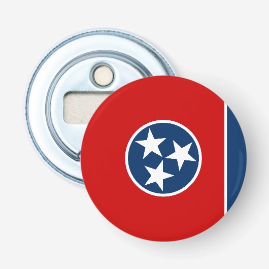 Tennessee Staatsvlag Button Flesopener (Voorkant)