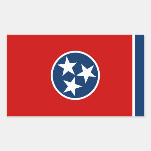 Tennessee Staatsvlag Rechthoekige Sticker