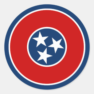 Tennessee Staatsvlag Ronde Sticker
