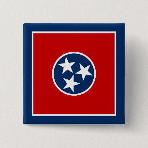 Tennessee Staatsvlag Vierkante Button 5,1 Cm