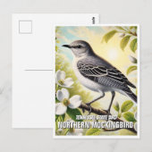 Tennessee State Bird Northern Mockingbird Briefkaart (Voorkant / Achterkant)