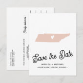 TENNESSEE State Destination Weddenschap IEDERE KLE Aankondigingskaart (Voorkant / Achterkant)