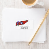 Tennessee State Flag and Flower Paars Iris Etiket (Insitu)