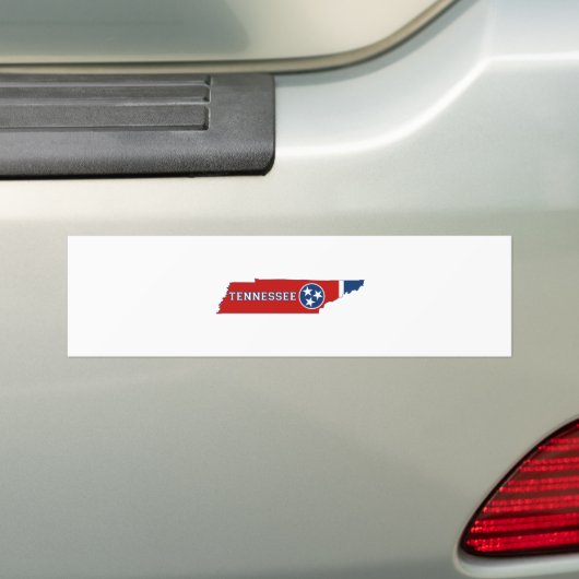Tennessee State Flag and Map Bumpersticker (Op auto)
