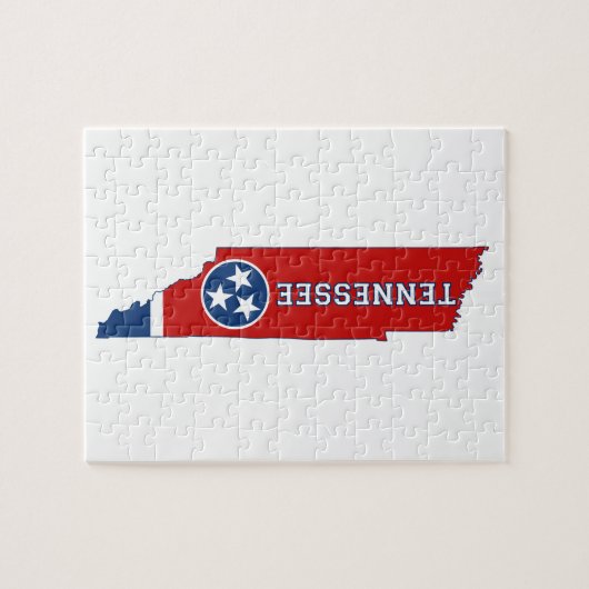 Tennessee State Flag and Map Legpuzzel (Horizontaal)